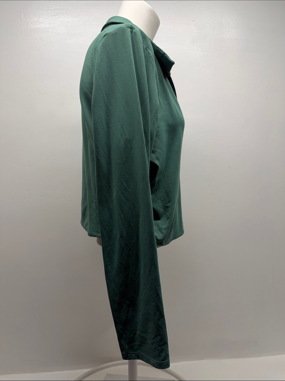 Babaton Contour Polo Shirt Cropped Long Sleeve Stretch Collared Green Plus 2XL - Picture 2 of 8